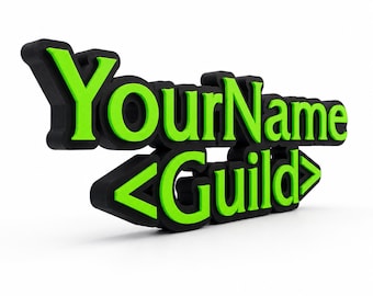 Custom WoW Name Sign – Personalized Guild Sign – World of Warcraft Plaque – Custom Guild Name – Gamer Desk Decor 3D – Gift for Gamers