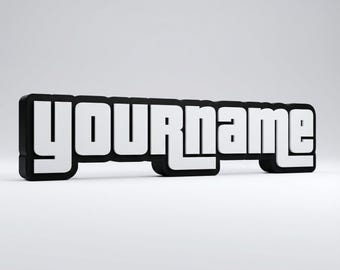 Targa personalizzata per gamer – Targhetta con nome personalizzato per decorare la scrivania o uno scaffale, regalo in stile urbano per giocatori e streamer