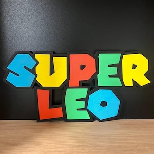 Custom 3D Super Mario Name Plaque – Gamer Decor – Gift for Nintendo Fans – Bedroom Door Sign