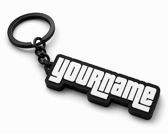Personalized Gamer Tag Keychain – Custom Name Gift, Urban Style Keychain, Gamer Gift, Custom 3D Name Keychain