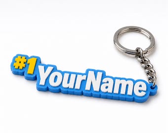 Custom FN Battle Royale Name Keychain – Personalized Gamer Tag, 3D Printed Backpack Charm, Kids Gift, Party Favor