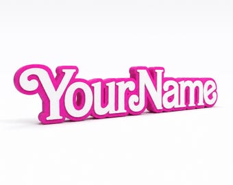 Custom Barbie Name Sign – Bedroom Door Plaque, Shelf Decor, Gift for Barbie Fans