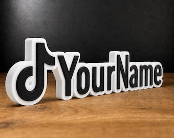 Custom Creator Name Sign – Personalized Desk & Shelf Decor, Name Tag for Streamers, Social Media Creator Gift