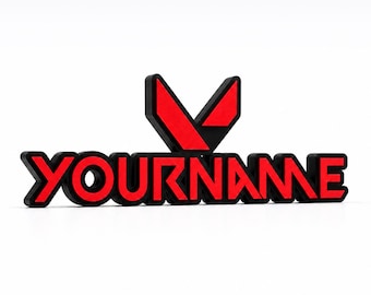 Personalized Valorant Inspired Name Sign – Custom 3D Printed Gamer Plaque, Gaming Desk Decor, Esports Room Sign, Custom Gamer Tag Gift