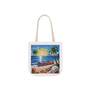 Vacation Tote Bag, Perfect for Beach Days, Travel, Summer Fun, Eco-Friendly Bag, Summer vacation bag