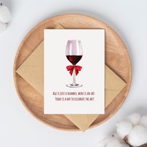 Biglietto di auguri di compleanno stampabile per gli amanti del vino - Download digitale - Biglietto di auguri di compleanno divertente - Biglietto di auguri di compleanno per un amico - Regalo di compleanno di classe - Biglietto per gli amanti del vino