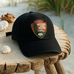 National Park Service Embroidered Hat – Ranger Style Wash Hat or Baseball Cap, Hiking Adventure Cap, Outdoors Nature Lover Gift for Him/Her