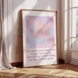 Gradient Pastel Sky Poster Manifestation Print Quote Trendy Affirmation Positivity Wall Art Aura Print Inspirational Quote Pastel Colors