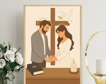 1 Corinthians 13 Bible Verse, Wedding Blessing Gift, Godly Marriage Decor, Faith Printable for Home,Christian Wall Art