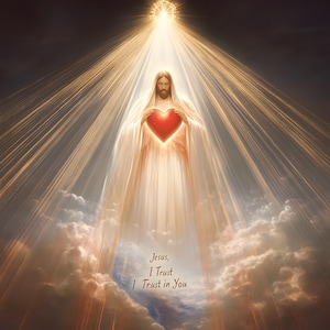 Poster goddelijke barmhartigheid van Jezus, heilig hart christelijke muurkunst, bijbelvers afdrukken, religieus geschenk, schilderij Jezus