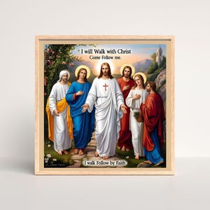Follow Me Jesus アート - キリスト教の壁飾り、信仰に基づいたキリスト教ギフト 2025