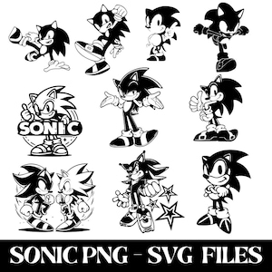 Sonicc Svg-bundel, Sonicc Svg-bundel, Sonicc the Hedgehog png-bestand, SoniccSvg zwart-wit, Sonicc the Hedge Hog Svg, INSTANT DOWNLOAD, Svg Png