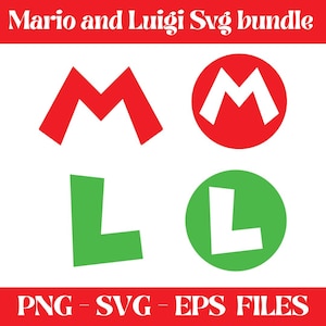 Marioo und Luigii svg Bundle, Marioo Brothers Logo, Marioo und Luigii Png, SVG Png für T-Shirt, Super Marioo svg, Luigii Bild, Marioo Clipart Png