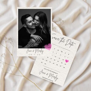 ミニマリスト電子カレンダー付きSave the Date、シンプルなデジタル招待状、デジタルSave the Day、SavetheDateデジタル招待状、Save the Dateカード