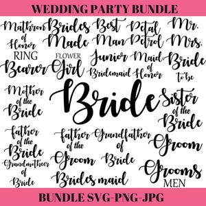 Wedding Mega SVG Bundle,Bride svg,Groom svg,Bridal Party svg,Bride and Groom Svg,Wedding Couple SVG,Wedding Svg,Clipart CutFiles Cricut