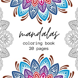Mandala Coloring Book for Adults & Teens – 20 Relaxing and Mindful Designs – Stress Relief and Creativity Booster – Instant Download PDF