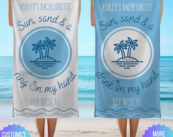 Custom Bachelorette Towel, Beach Bachelorette Party Gifts, Matching Bridesmaid Towels, Bridesmaid Proposal Gifts, Bachelorette Beach Towel