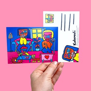 Cartolina DIN A6, Arte Surreale Astratta, Cartolina Pop Art, Femminismo, Body Positivity
