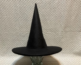 Classic Witch Hat- Black Wool Felt Hat
