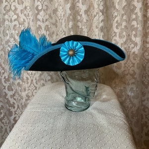 Pirate Tricorn Black Wool Felt Hat main image 0
