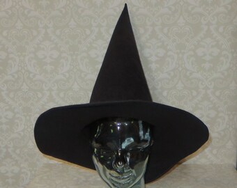 Everyday Black Wizard/Witch Hat- Straight Top
