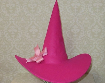 Dark Pink Wool Felt Witch Hat