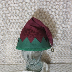 Scarlet/Grass Green Elf Hat