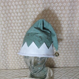 Seafoam Green/White Elf Hat