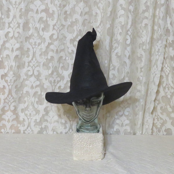 Everyday Black Wizard/Witch Hat- Crooked Top