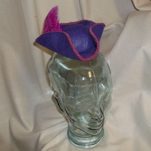 Pirate Hat Fascinator- Purple and Pink Mini Tricorn Hat