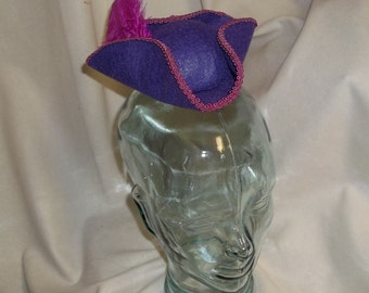 Pirate Hat Fascinator- Purple and Pink Mini Tricorn Hat