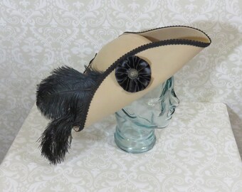 Dick Turpin Tricorn Hat Black Felt Pirate Costume Accessory