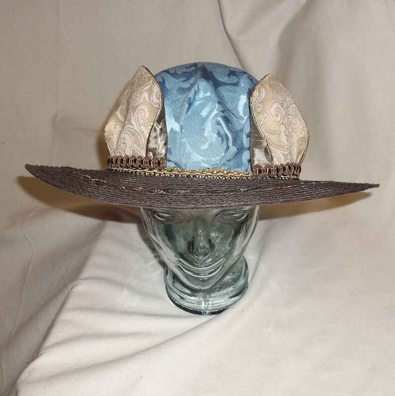 Blue and Brown Picture Hat With Animal Ears - Etsy