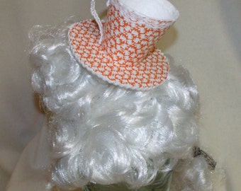 Teacup Fascinator- Orange with White Rabbits