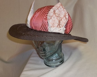 Pink and Brown Picture Hat with Animal Ears