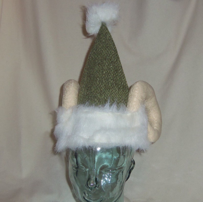 Green Krampus Hat Santa Hat With Horns Etsy