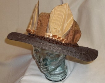 Copper and Brown Picture Hat with Animal Ears