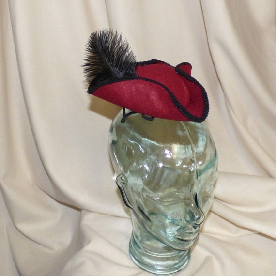 Pirate Hat Fascinator Red and Black 