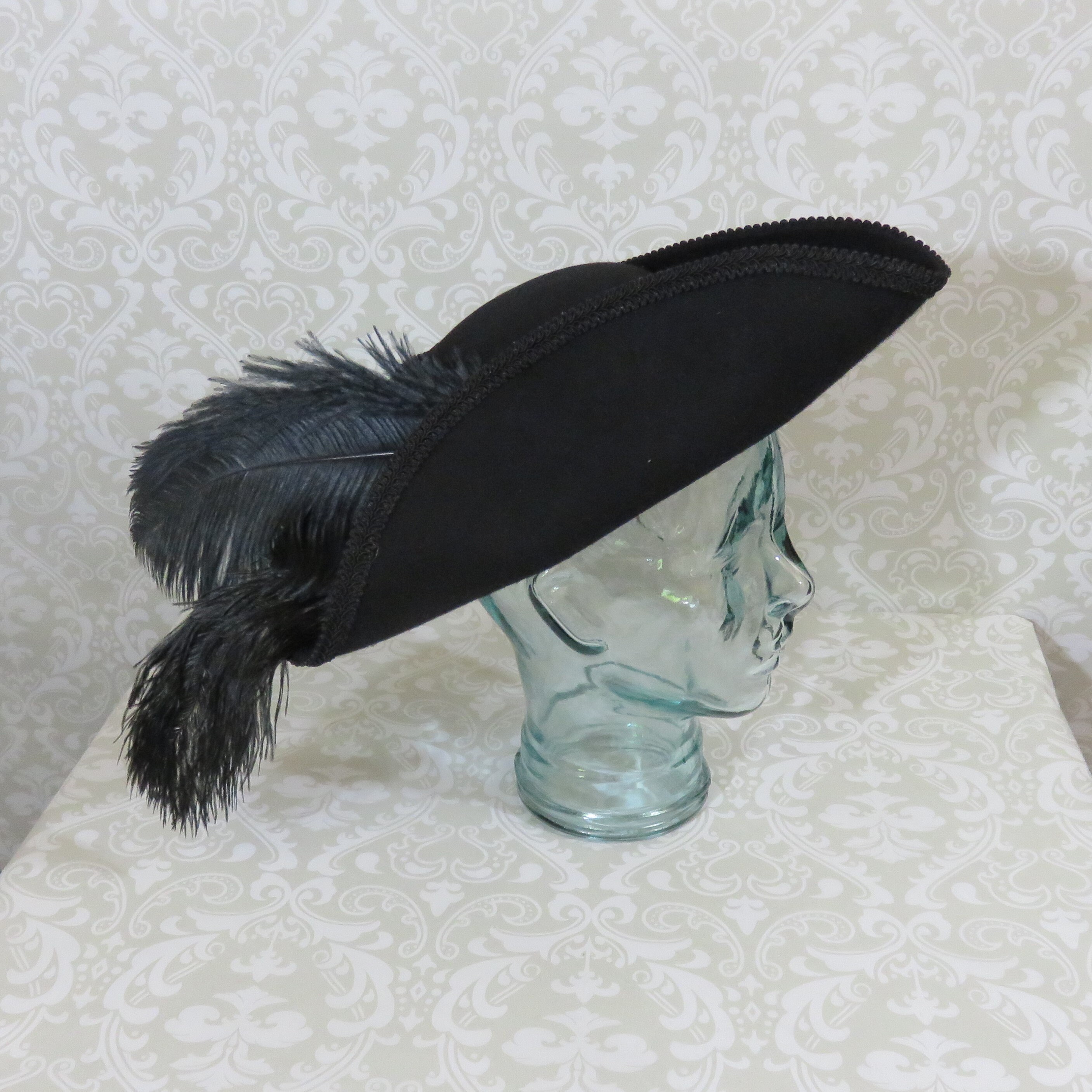 Tricorn Pirate Captain Hat Adult Grey main image 1