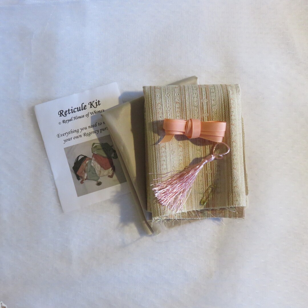 Reticule Kit- Peach and Ivory Striped Regency Purse - Etsy