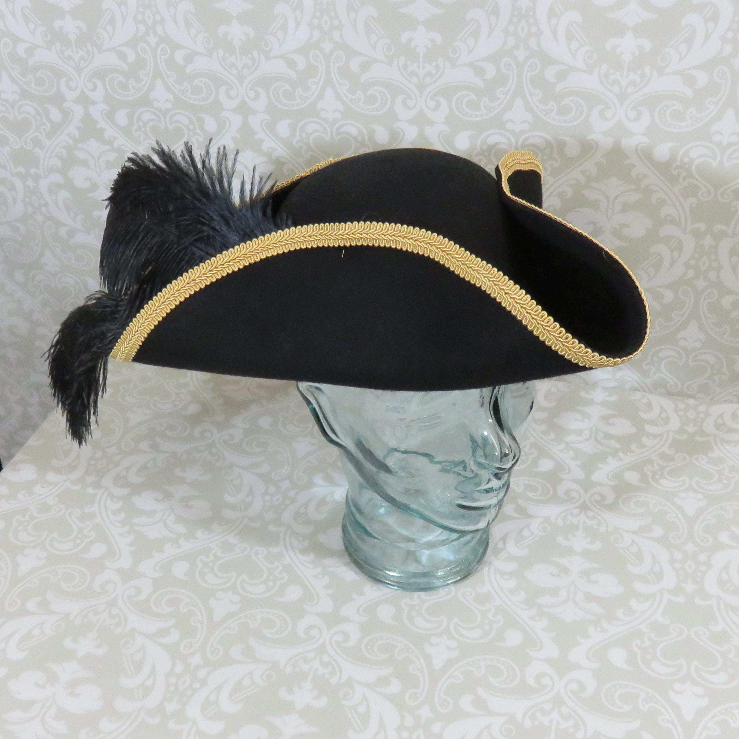 black-pirate-hat-classic-tricorn-with-gold-trim-and-optional-black
