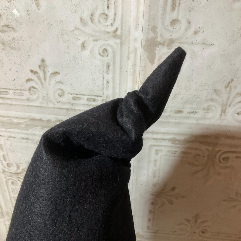 Black Wizard/Witch Hat with Hatband and Crooked Top- Elf, Goblin, Ren Faire Hat image 6