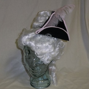 Pirate Hat Fascinator- Black and Pink Mini Tricorn Hat