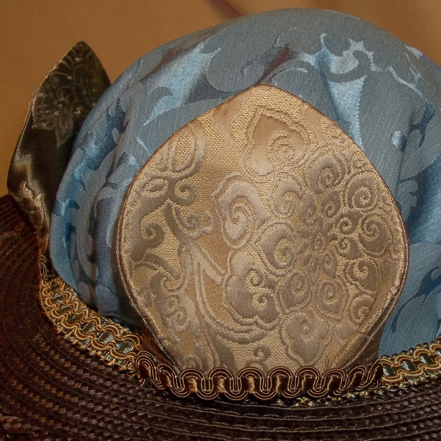 Blue and Brown Picture Hat With Animal Ears | Etsy