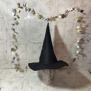 Everyday Black Wizard/Witch Hat- Straight Top