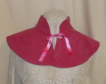 Hot Pink Brocade Capelet- Costume Collar Cape