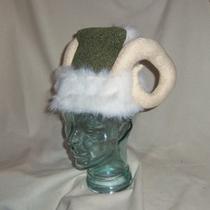 Green Krampus Hat- Santa Hat with Horns