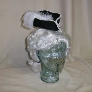 Pirate Hat Fascinator- Black and White Mini Tricorn Hat