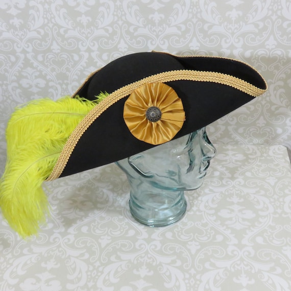 Pirate Tricon Hat with Gold Trim Pirate Tricon Hat with Gold Trim