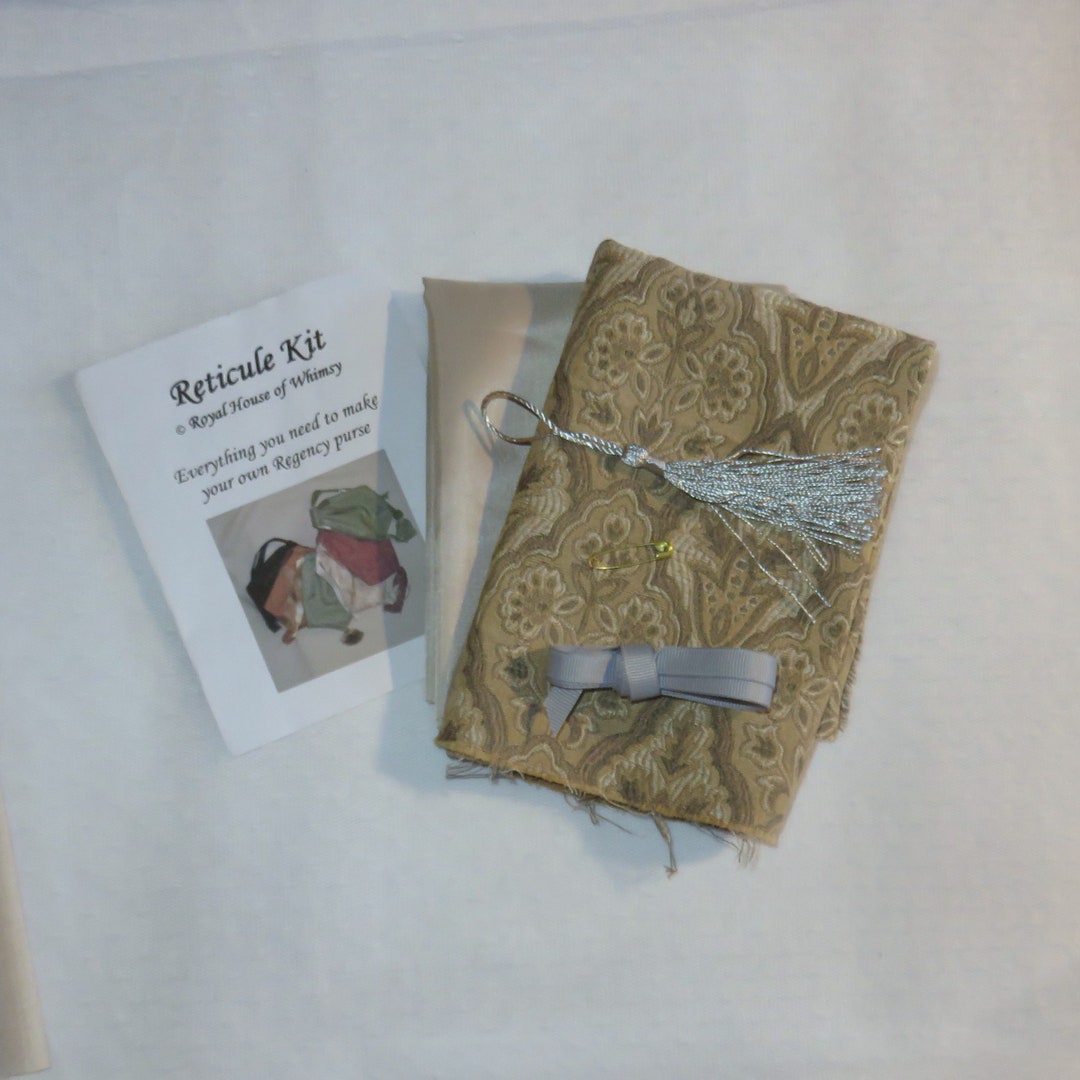 Reticule Kit- Ivory, Tan, and Gray Regency Purse - Etsy